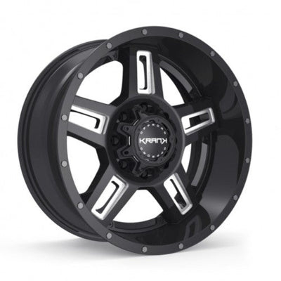 KranK Off-road - Hammer - Black - Gloss Black Milled - 20" x 10", -24 Offset, 6x135/139.7 (Bolt Pattern), 108mm HUB