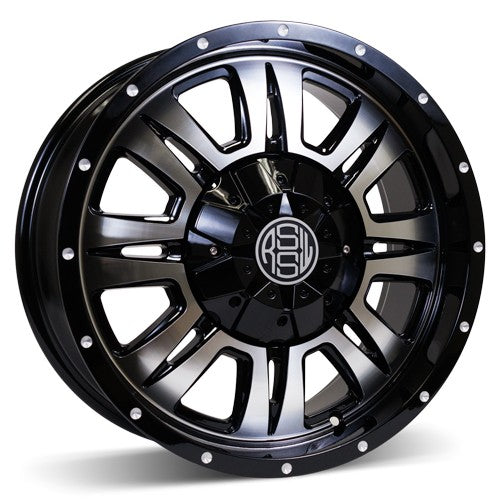 RSSW - Heritage - Black - Gloss black, machined face - 17" x 7.5", 25 Offset, 6x135 (Bolt Pattern), 87.1mm HUB