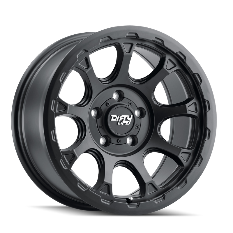 Dirty Life - DRIFTER - Black - MATTE BLACK - 17" x 8.5", -6 Offset, 5x127 (Bolt Pattern), 78.1mm HUB
