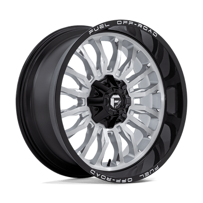 Fuel - D798 ARC - Silver - SILVER BRUSHED FACE WITH MILLED BLACK LIP - 22" x 10", -18 Offset, 6x135/139.7 (Bolt Pattern), 106.1mm HUB
