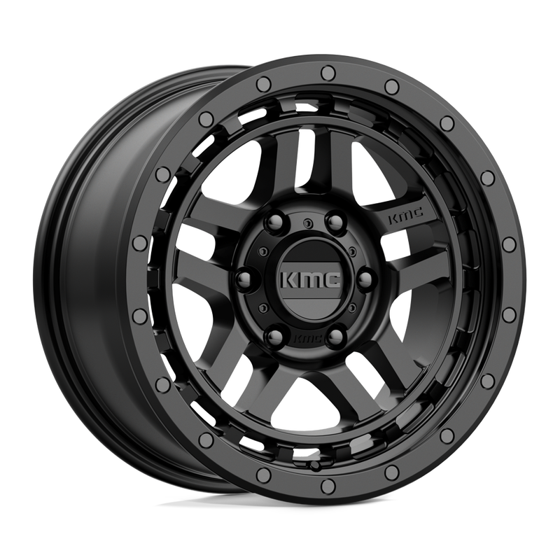KMC Wheels - KM540 RECON - Black - SATIN BLACK - 17" x 8.5", 18 Offset, 6x139.7 (Bolt Pattern), 106.1mm HUB