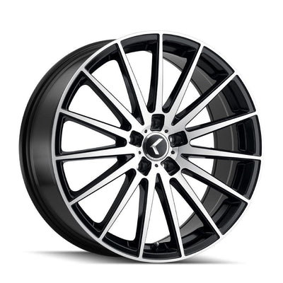 Kraze Wheels - KR191 - Black - BLACK/MACHINED FACE - 22" x 8.5", 38 Offset, 5x120 (Bolt Pattern), 74.1mm HUB