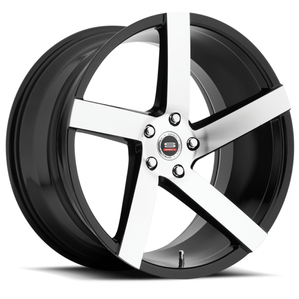 Spec-1 Racing - SPM-80 - Black - Gloss Black Machined - 22" x 9", 15 Offset, 5x115 (Bolt pattern), 74.10mm HUB
