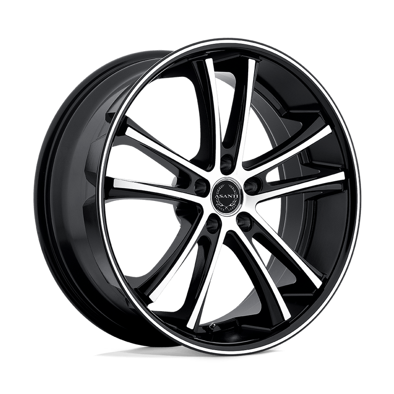 Asanti Black - ABL-1 PEGASI - Black - MACHINED FACE BLACK LIP - 22" x 9", 35 Offset, 5x120 (Bolt Pattern), 74.1mm HUB