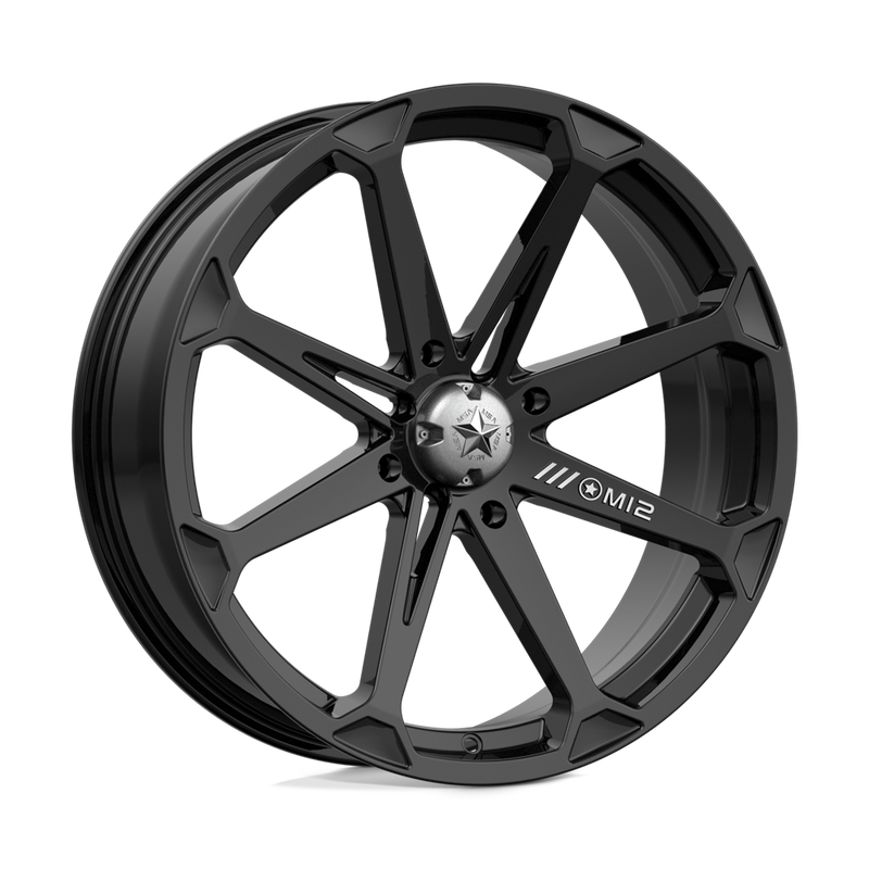 MSA Offroad Wheels - M12 DIESEL - Black - GLOSS BLACK - 20" x 7", 10 Offset, 4x156 (Bolt Pattern), 132mm HUB