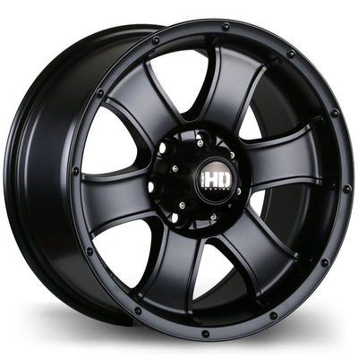 Fast HD - Terrano - Black - Satin Black - 16" x 8", 18 Offset, 6x114.3 (Bolt Pattern), 66.1mm HUB