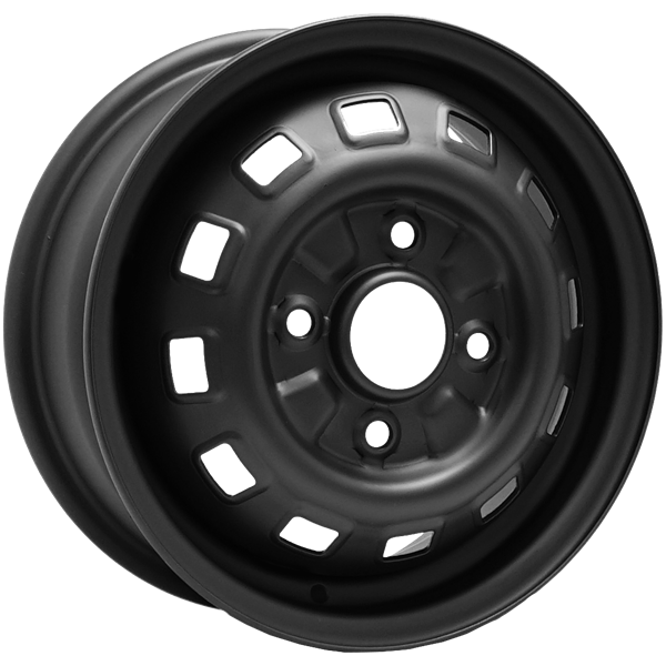 Envy Wheels - Steel Wheel - Black - FLAT BLACK - 16" x 6.5", 42 Offset, 4x100 (Bolt Pattern), 60.1mm HUB