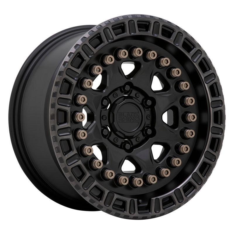 Black Rhino - CARBINE - Gunmetal - MATTE BLACK W/ MACHINED TINTED RING & BRONZE BOLTS - 20" x 9", -18 Offset, 6x139.7 (Bolt Pattern), 112.1mm HUB