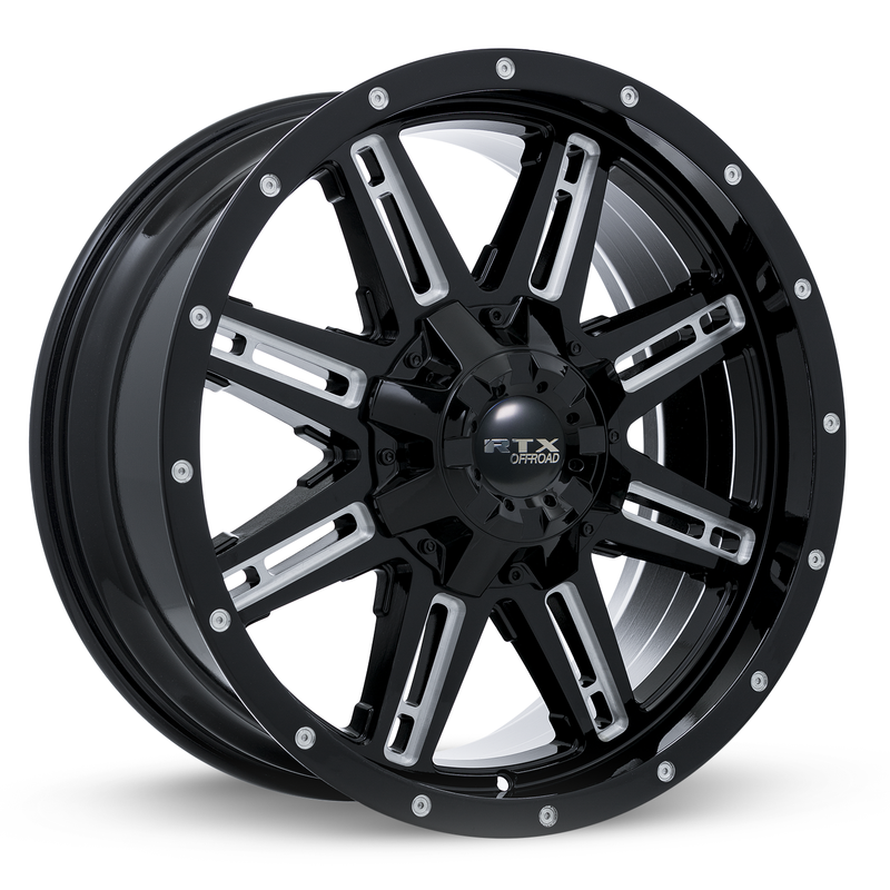 RTX Wheels - Ravine - Black - Black Milled - 20" x 9", 10 Offset, 6x135/139.7 (Bolt Pattern), 87.1mm HUB