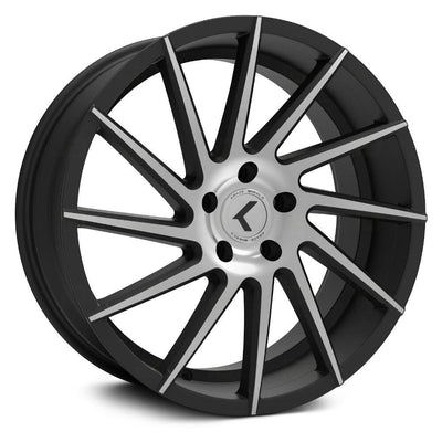 Kraze Wheels - SPINNER - Black - BLACK/MACHINED - 18" x 8", 40 Offset, 5x120 (Bolt Pattern), 74.1mm HUB