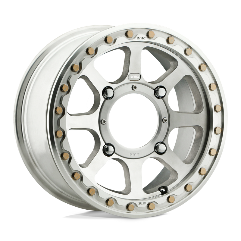 KMC Powersports - KS234 ADDICT 2 BEADLOCK - Silver - MACHINED - 15" x 6", 38 Offset, 4x156 (Bolt Pattern), 132mm HUB
