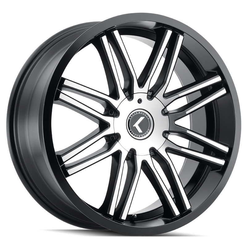 Kraze Wheels - CRAY - Black - BLACK/MACHINED - 20" x 8.5", 35 Offset, 5x108/114.3 (Bolt Pattern), 73mm HUB