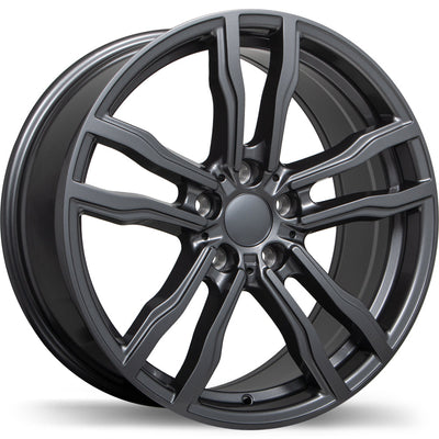 Replika - R200 - Gunmetal - Gloss Gunmetal - 19" x 9", 45 Offset, 5x120 (Bolt Pattern), 74.1mm HUB