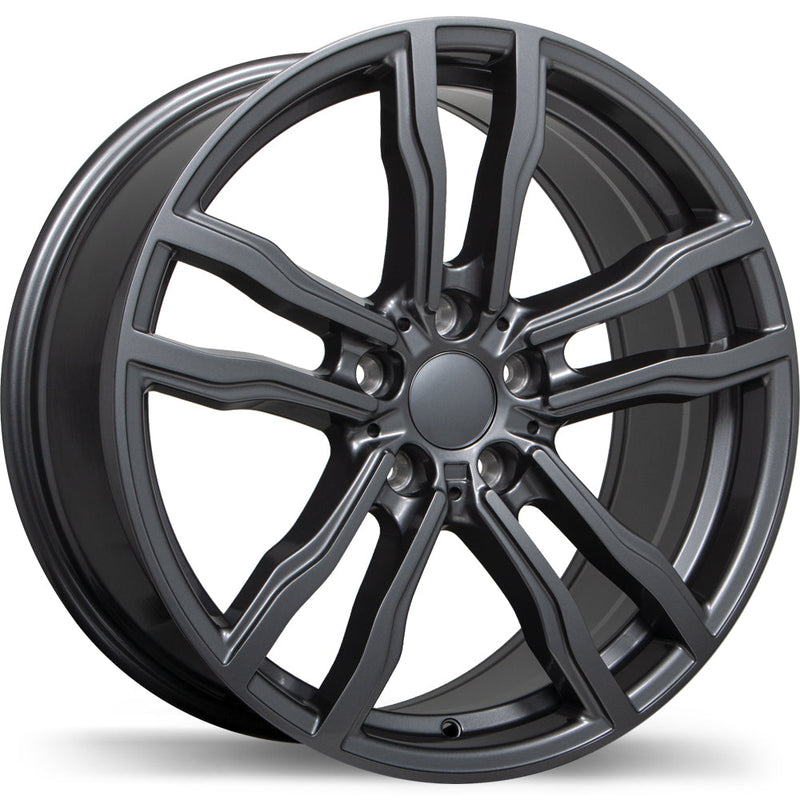 Replika - R200 - Gunmetal - Gloss Gunmetal - 19" x 9", 45 Offset, 5x120 (Bolt Pattern), 74.1mm HUB