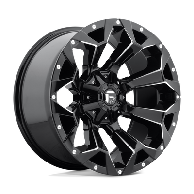Fuel - D576 ASSAULT - Black - GLOSS BLACK MILLED - 20" x 9", 20 Offset, 5x139.7/150 (Bolt Pattern), 110.1mm HUB
