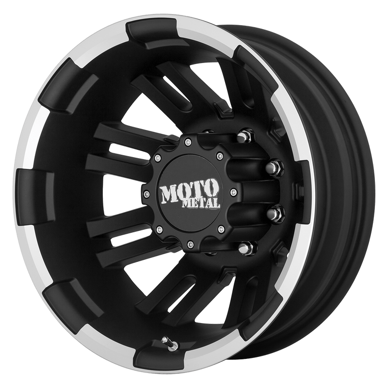 Moto Metal - MO963 - Black - MATTE BLACK MACHINED - 16" x 6", -134 Offset, 8x165.1 (Bolt Pattern), 125.1mm HUB