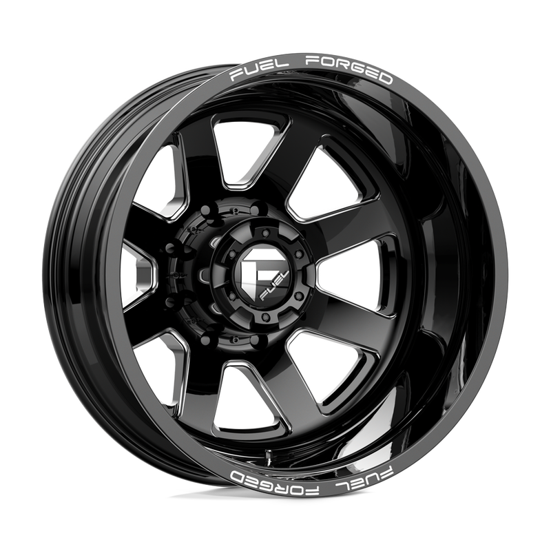 Fuel Mono - DE09 FF09D - Black - MATTE BLACK MILLED - 22" x 8.5", -202 Offset, 8x200 (Bolt Pattern), 142mm HUB