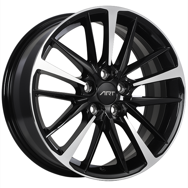 ART - Replica 155 - Black - Gloss Black - Machined Face - 18" x 7.5", 45 Offset, 5x114.3 (Bolt Pattern), 60.1mm HUB
