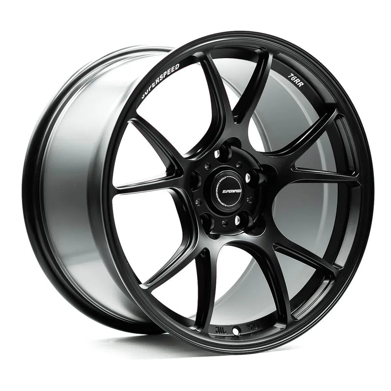 Superspeed - 76RR - Black - Matte Black - 18" x 9.5", 45 Offset, 5x120 (Bolt pattern), 64.1mm HUB