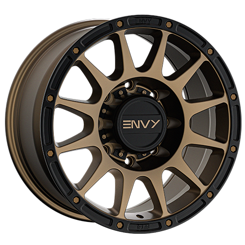 Envy Wheels - FFT8BZ - Bronze - BRONZE / BLACK LIP - 20" x 9", 18 Offset, 8x170 (Bolt Pattern), 125.2mm HUB