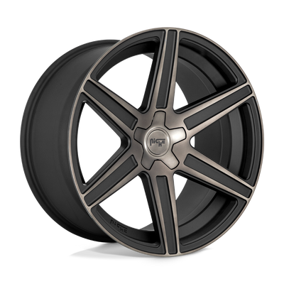 Niche - M236 CARINA - Black - MATTE MACHINED DOUBLE DARK TINT - 22" x 9.5", 20 Offset, 6x139.7 (Bolt Pattern), 106.1mm HUB