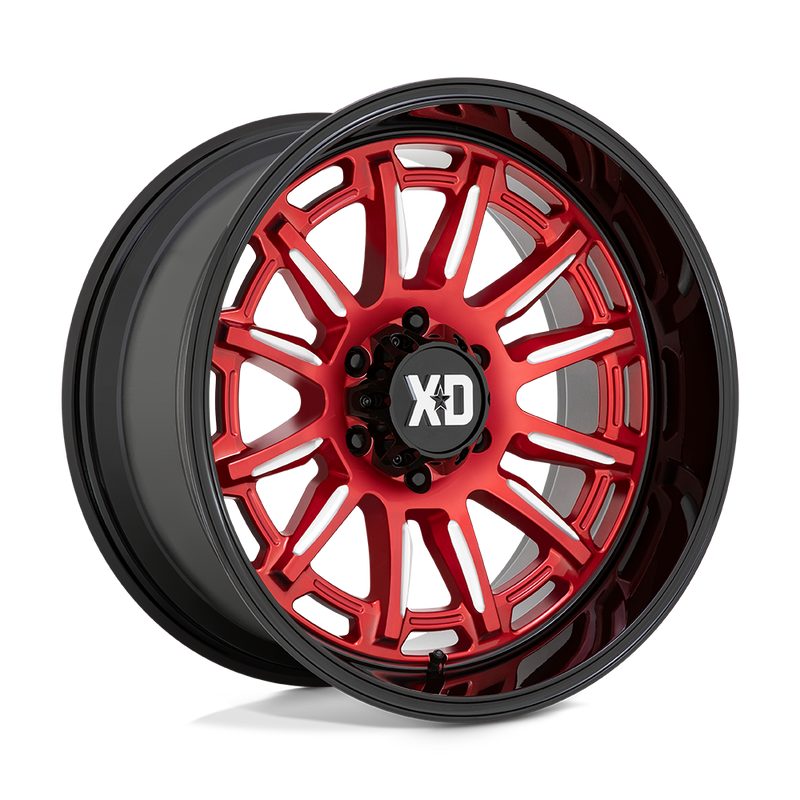 XD Series - XD865 PHOENIX - CANDY RED MILLED WITH BLACK LIP - 20" x 9", 18 Offset, 5x127 (Bolt Pattern), 71.5mm HUB