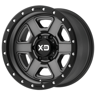 XD Series - XD133 FUSION OFF-ROAD - Black - Satin Gray With Satin Black Lip - 18" x 9", 0 Offset, 6x135 (Bolt Pattern), 87.1mm HUB