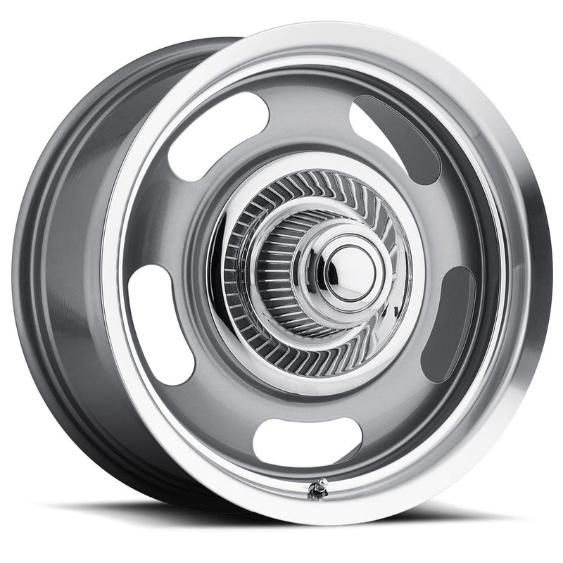 Vision Wheel American Muscle - 55 RALLY - Gunmetal - Gunmetal Machined Lip - 20" x 9.5", 38 Offset, 5x114.3/120 (Bolt Pattern), 83mm HUB