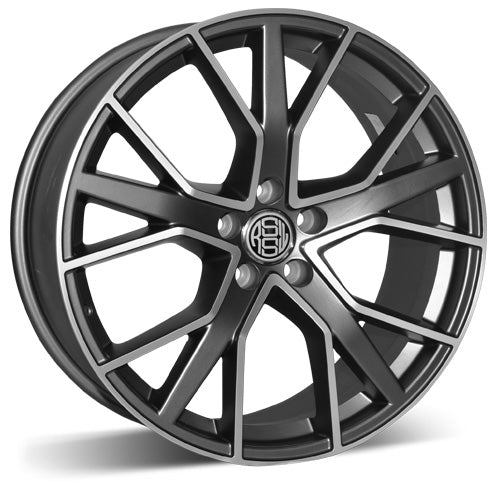 RSSW - Quattro - Gunmetal - Machined Gun Metal - 18" x 8", 40 Offset, 5x114.3 (Bolt Pattern), 67.1mm HUB