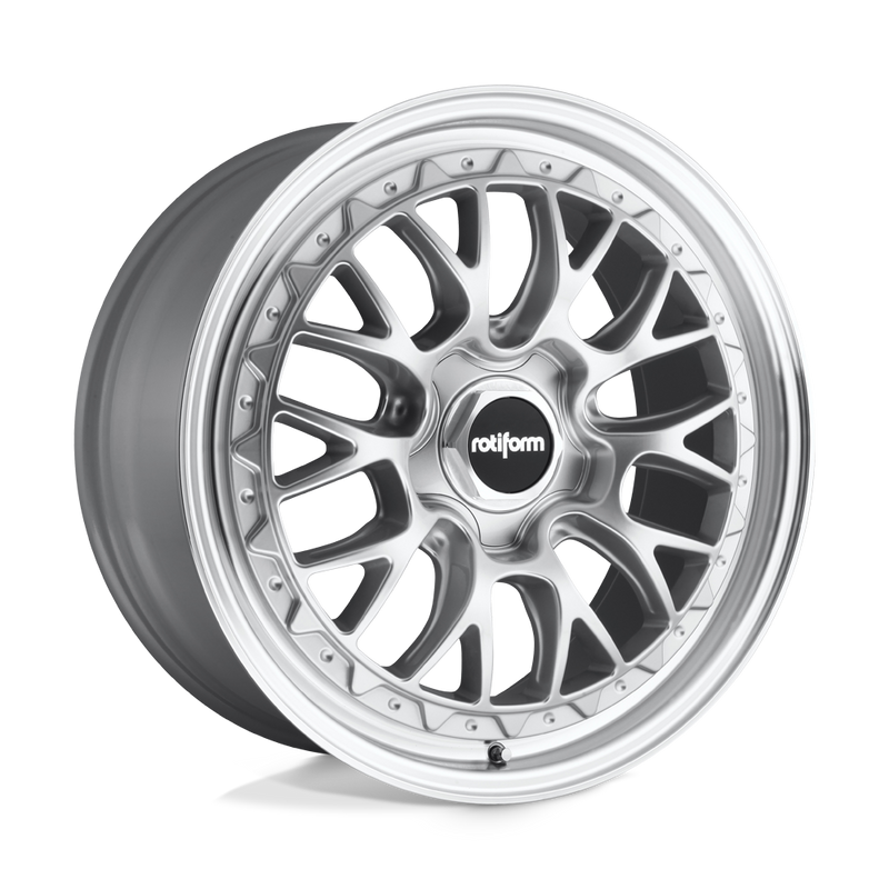Rotiform - R155 LSR - Silver - GLOSS SILVER MACHINED - 19" x 10", 35 Offset, 5x112 (Bolt Pattern), 66.6mm HUB