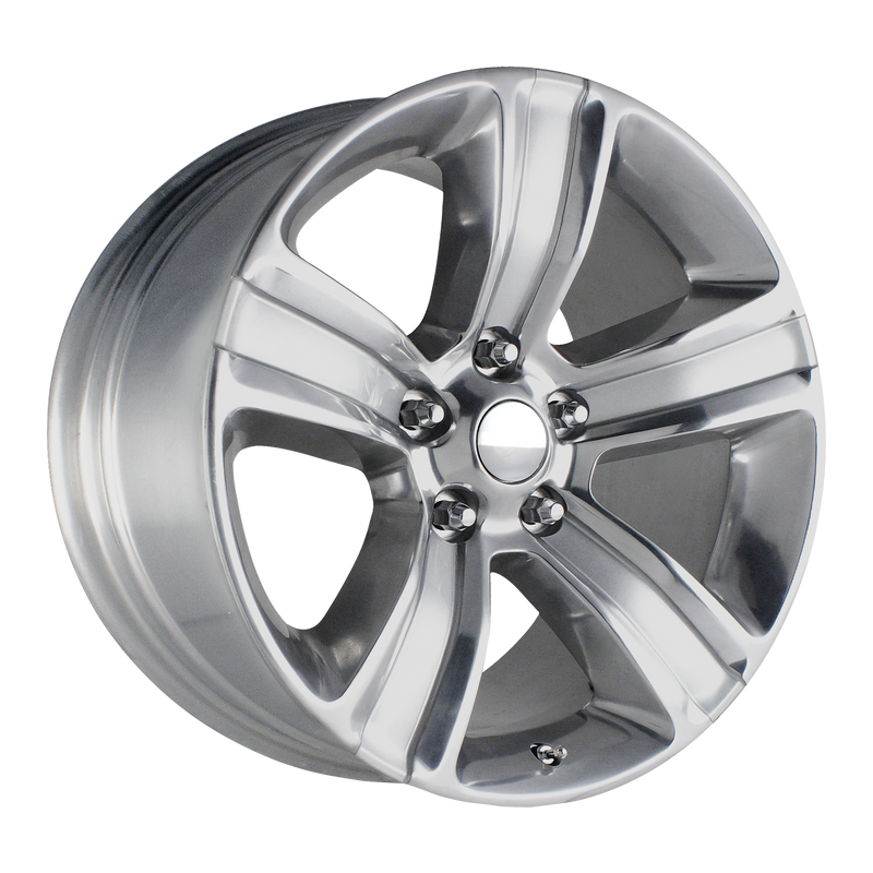 OE Creations - PR155 - Gunmetal - SILVER WITH POLISHED ACCENTS - 20" x 9", 18 Offset, 5x139.7 (Bolt Pattern), 77.8mm HUB
