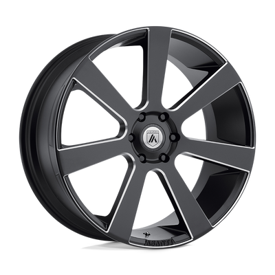 Asanti Black - ABL-15 APOLLO - Black - SATIN BLACK MILLED - 24" x 9", 15 Offset, 6x139.7 (Bolt Pattern), 106.1mm HUB