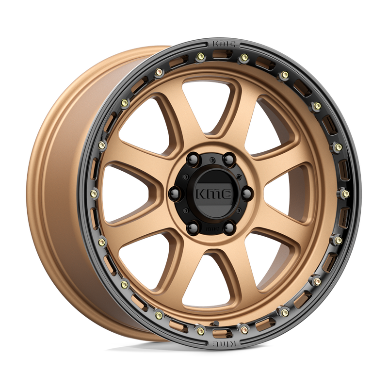 KMC Wheels - KM548 CHASE - Bronze - MATTE BRONZE WITH BLACK LIP - 20" x 9", 18 Offset, 6x135 (Bolt Pattern), 87.1mm HUB