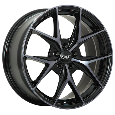Dai Alloys - Elegante - Black - Gloss Black - Machined Face - Smoked Clear - 17" x 7.5", 40 Offset, 5x114.3 (Bolt Pattern), 73.1mm HUB