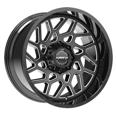 KranK Off-road - Ambush - Black - Gloss Black Milled - 22" x 9.5", 25 Offset, 6x135/139.7 (Bolt Pattern), 108mm HUB