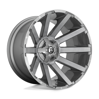 Fuel - D714 CONTRA PLATINUM - Gunmetal - BRUSHED GUN METAL TINTED CLEAR - 20" x 9", 2 Offset, 6x135/139.7 (Bolt Pattern), 106.1mm HUB