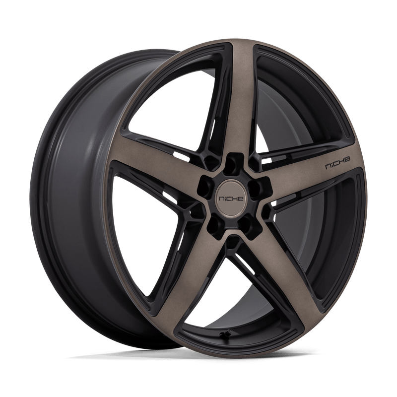 Niche - M271 TERAMO - Black - MATTE BLACK WITH DOUBLE DARK TINT FACE - 20" x 9.5", 25 Offset, 5x114.3 (Bolt Pattern), 70.7mm HUB