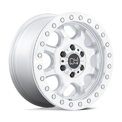 Black Rhino - VENTURE BEADLOCK - Silver - GLOSS SILVER WITH MACHINED FACE - 17" x 8", 38 Offset, 6x130 (Bolt Pattern), 84.1mm HUB