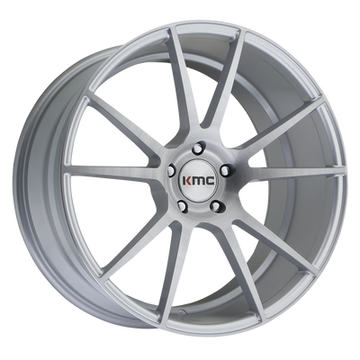 KMC Wheels - KM709 FLUX - Silver - Brushed Silver - 20" x 10", 40 Offset, 5x112 (Bolt Pattern), 66.6mm HUB