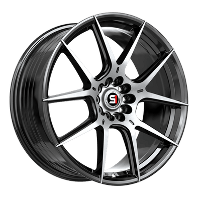 Spec-1 Racing - SP-71 - Black - Gloss Black Machined - 17" x 8", 42 Offset, 5x110/114.3 (Bolt pattern), 73.1mm HUB