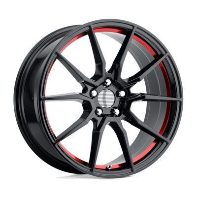 OE Creations - PR193 - Black - GLOSS BLACK RED MACHINED - 18" x 9", 30 Offset, 5x114.3 (Bolt Pattern), 70.7mm HUB
