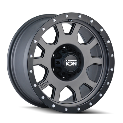 Ion Alloy - 135 - Gunmetal - MATTE GUNMETAL/BLACK BEADLOCK - 17" x 8", 10 Offset, 6x139.7 (Bolt Pattern), 108mm HUB