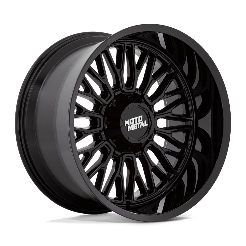 Moto Metal - MO809 STINGER - Black - GLOSS BLACK - 20" x 9", 18 Offset, 8x180 (Bolt Pattern), 124.2mm HUB
