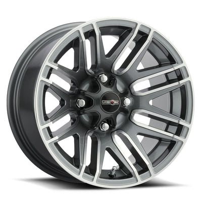 Vision Wheel ATV - 112 ASSAULT - Gunmetal - Gunmetal Machined Face - 14" x 8", _10_2 Offset, 4x110 (Bolt Pattern), 86mm HUB