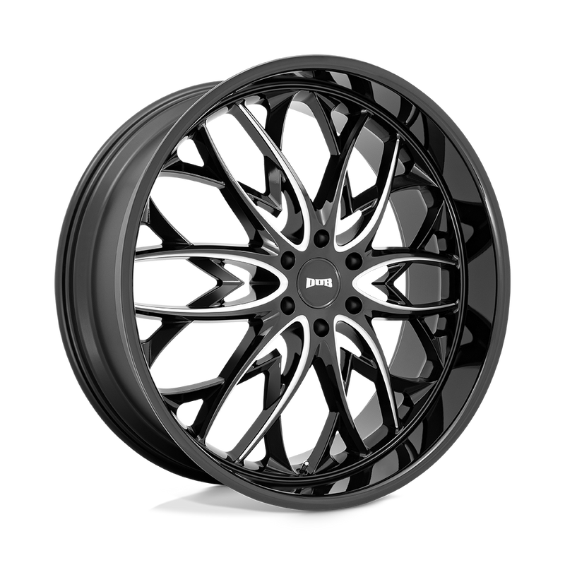 DUB - S263 OG - Black - GLOSS BLACK MILLED - 26" x 10", 25 Offset, 6x139.7 (Bolt Pattern), 106.1mm HUB