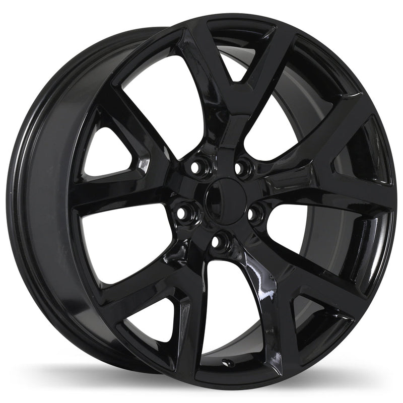 Replika - R165A - Black - Gloss Black - 17" x 7.5", 31 Offset, 5x110 (Bolt Pattern), 65.1mm HUB