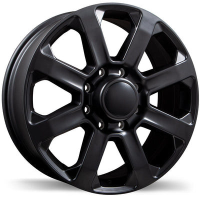 Replika - R261 - Black - Satin Black - 20" x 8", 54 Offset, 8x165.1 (Bolt Pattern), 121.1mm HUB