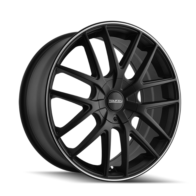 Touren - TR60 - Black - MATTE BLACK/MACHINED RING - 16" x 7", 42 Offset, 5x100/114.3 (Bolt Pattern), 72.6mm HUB