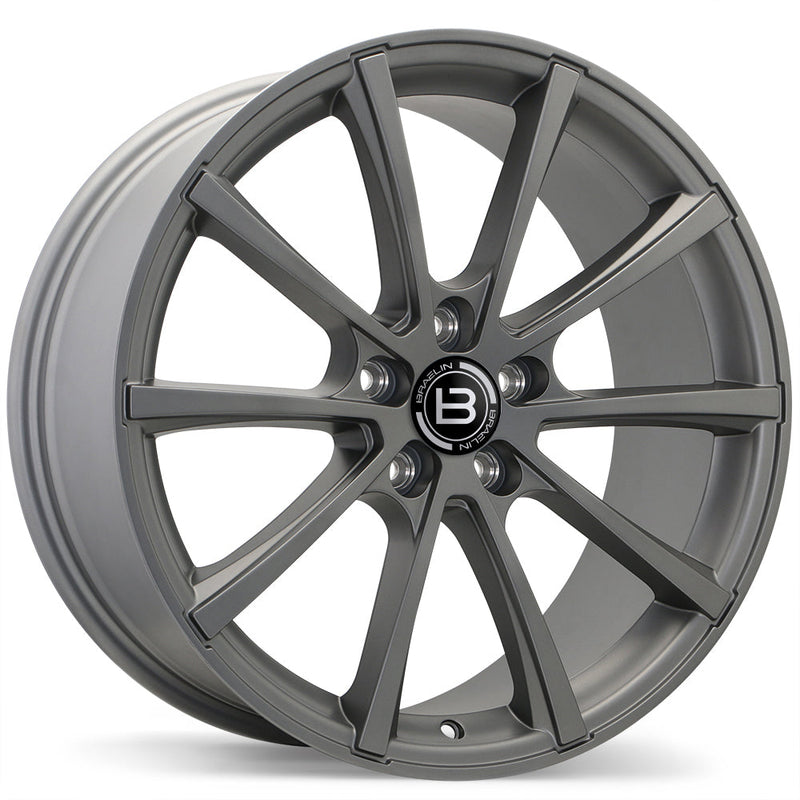 Braelin - BR09 - Black - Satin Charcoal - 19" x 8.5", 25 Offset, 5x114.3 (Bolt Pattern), 60.1mm HUB