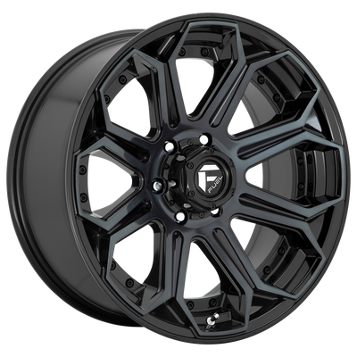 Fuel - D704 SIEGE - Black - GLOSS MACHINED DOUBLE DARK TINT - 20" x 9", 2 Offset, 8x170 (Bolt Pattern), 125.1mm HUB